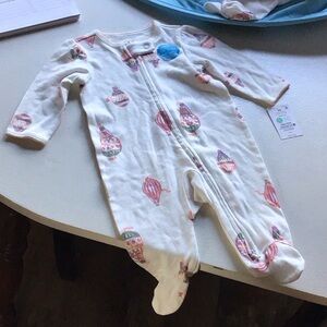 Carter's White and Pink balloon Footies